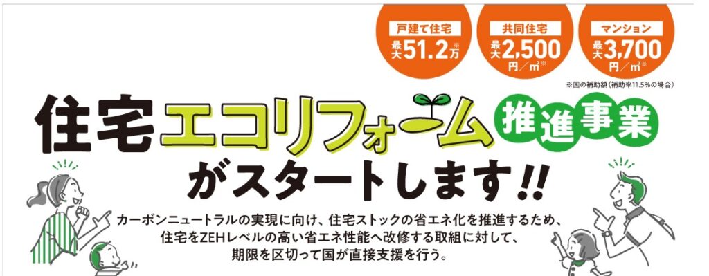 『住宅エコリフォーム推進事業』がスタートします！!